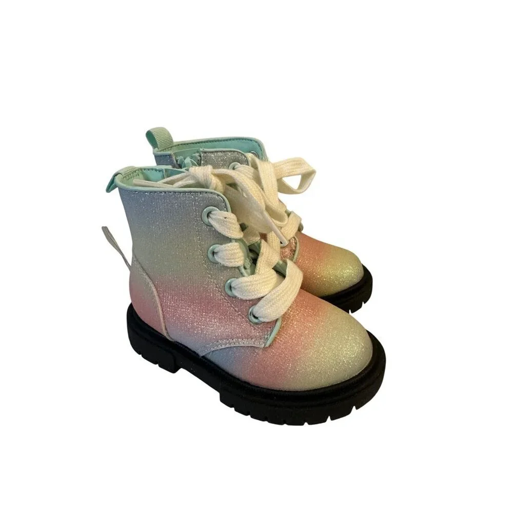 Cat and Jack Toddler Girl’s Amaya Rainbow Boots size 6 NWT